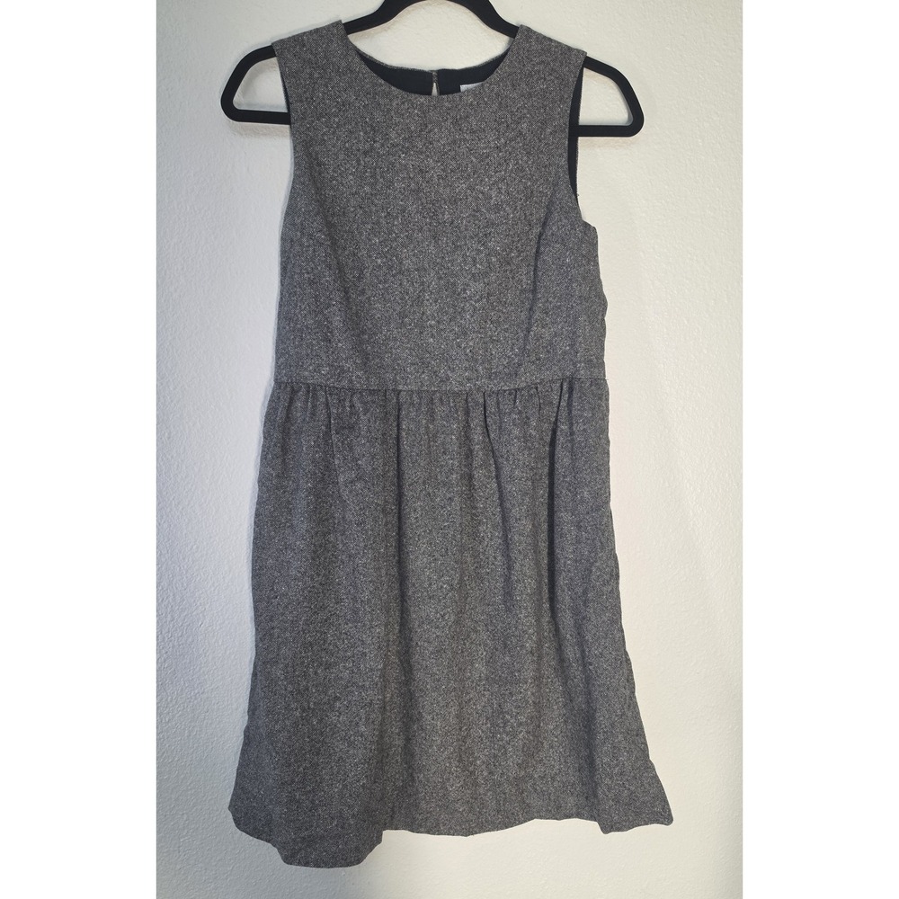 Steven Alan Wool Sleeveless Dress Size 2 Grey Heathered Minimalist Shift